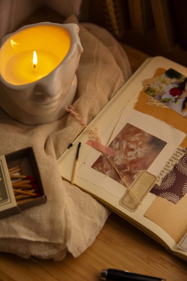 scrapbook-with-assortment-home-decorations